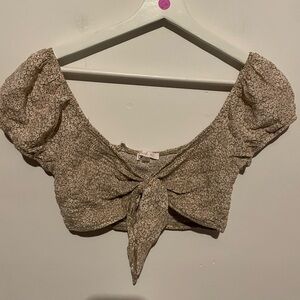 Blush Bj floral cropped top tie‎ front size medium